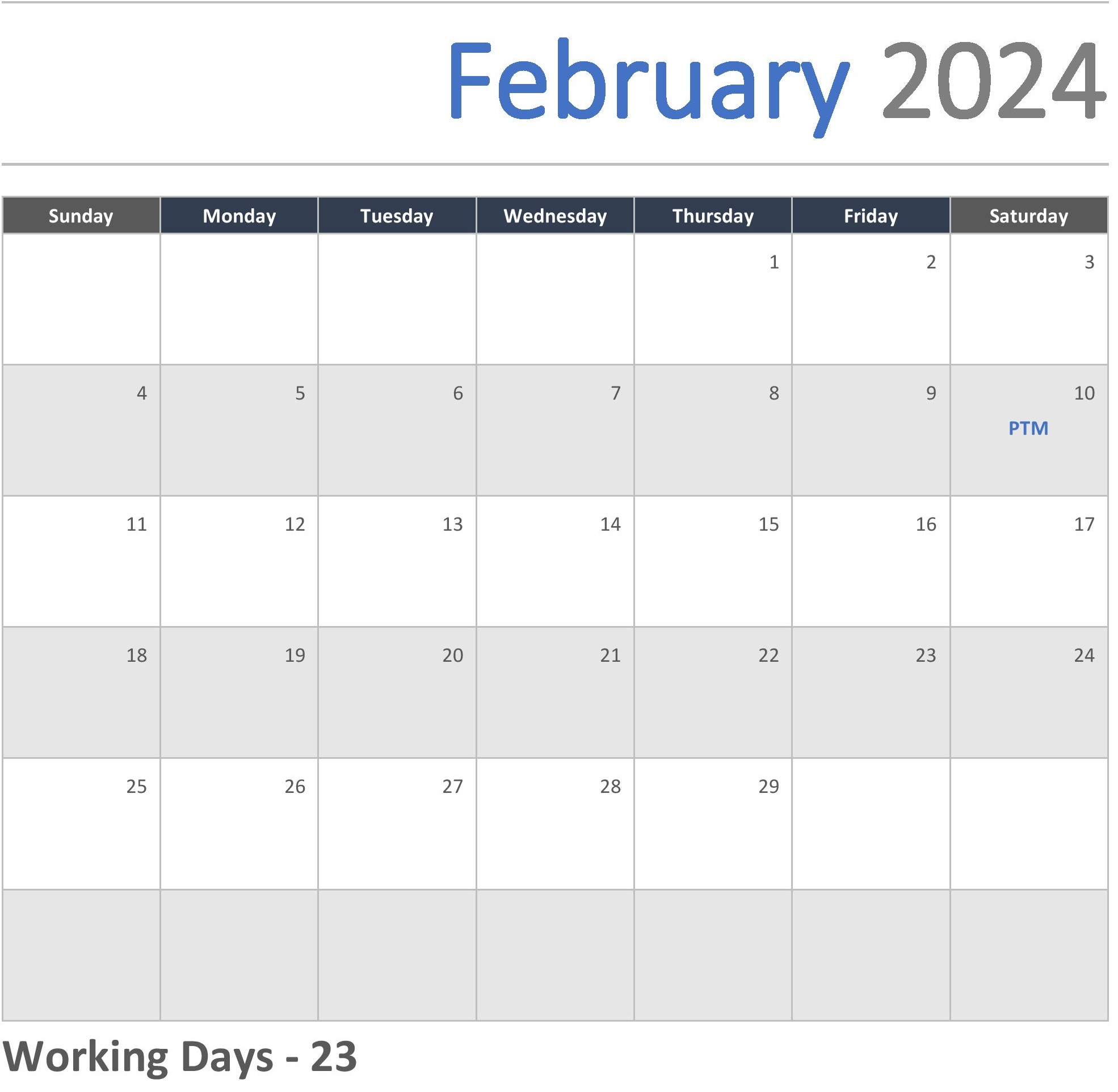 JKG Calendar