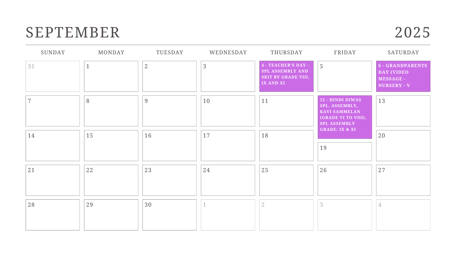 JKG Calendar