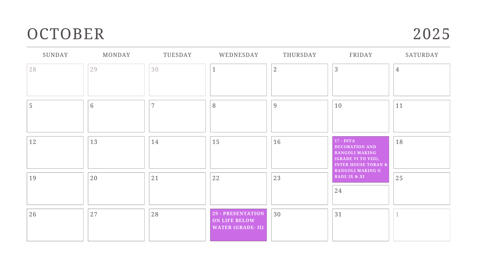JKG Calendar