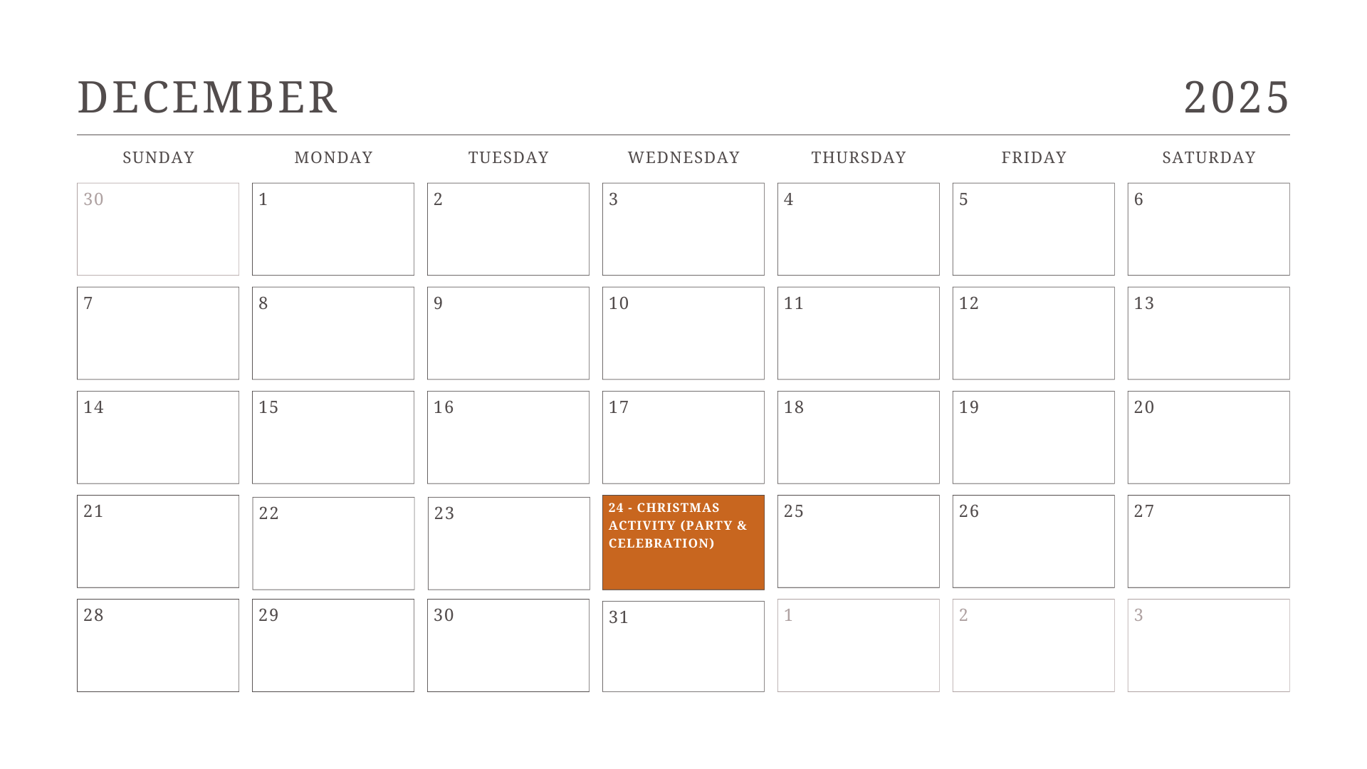 JKG Calendar