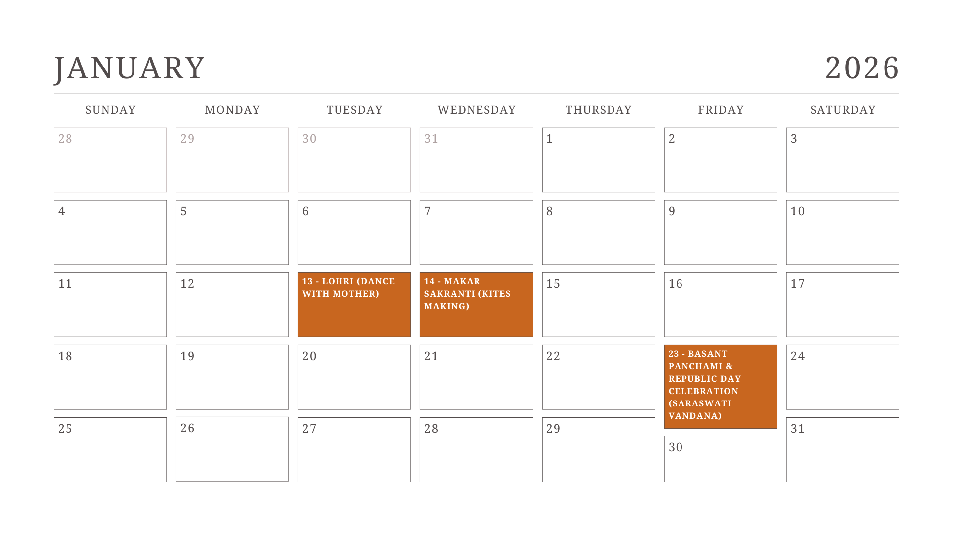 JKG Calendar