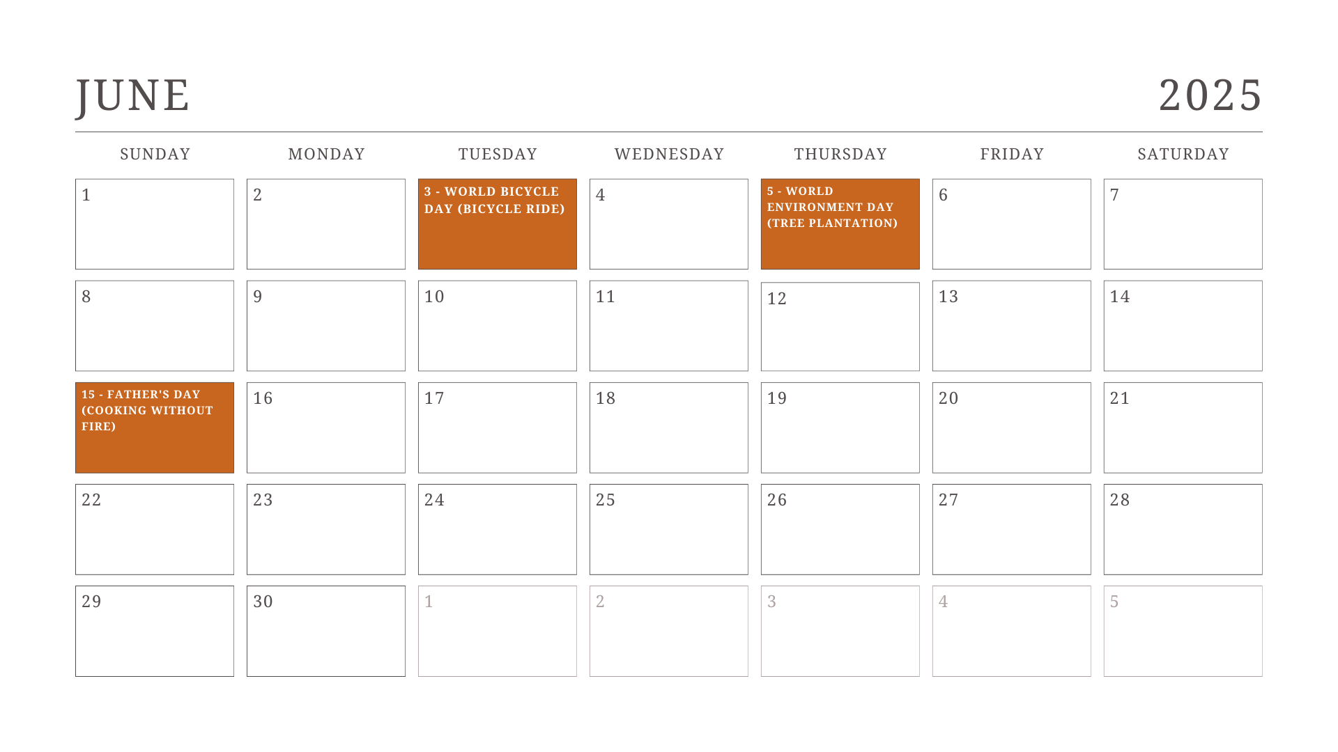 JKG Calendar