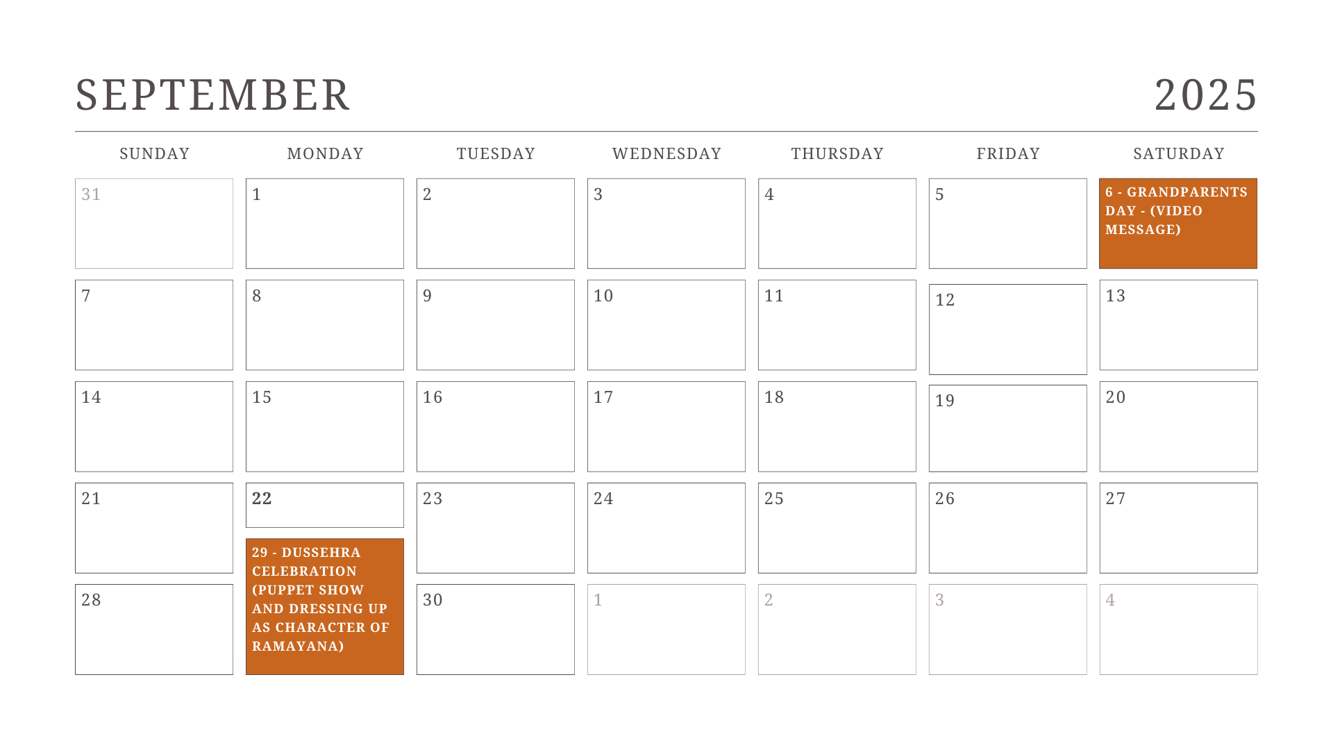 JKG Calendar