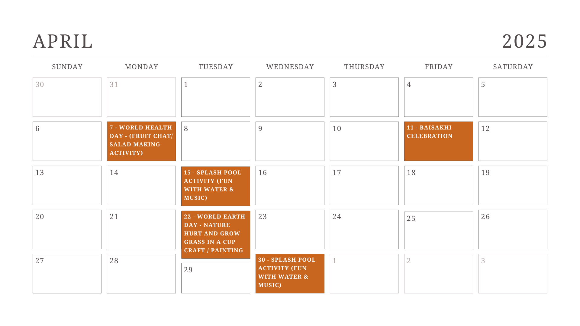 JKG Calendar