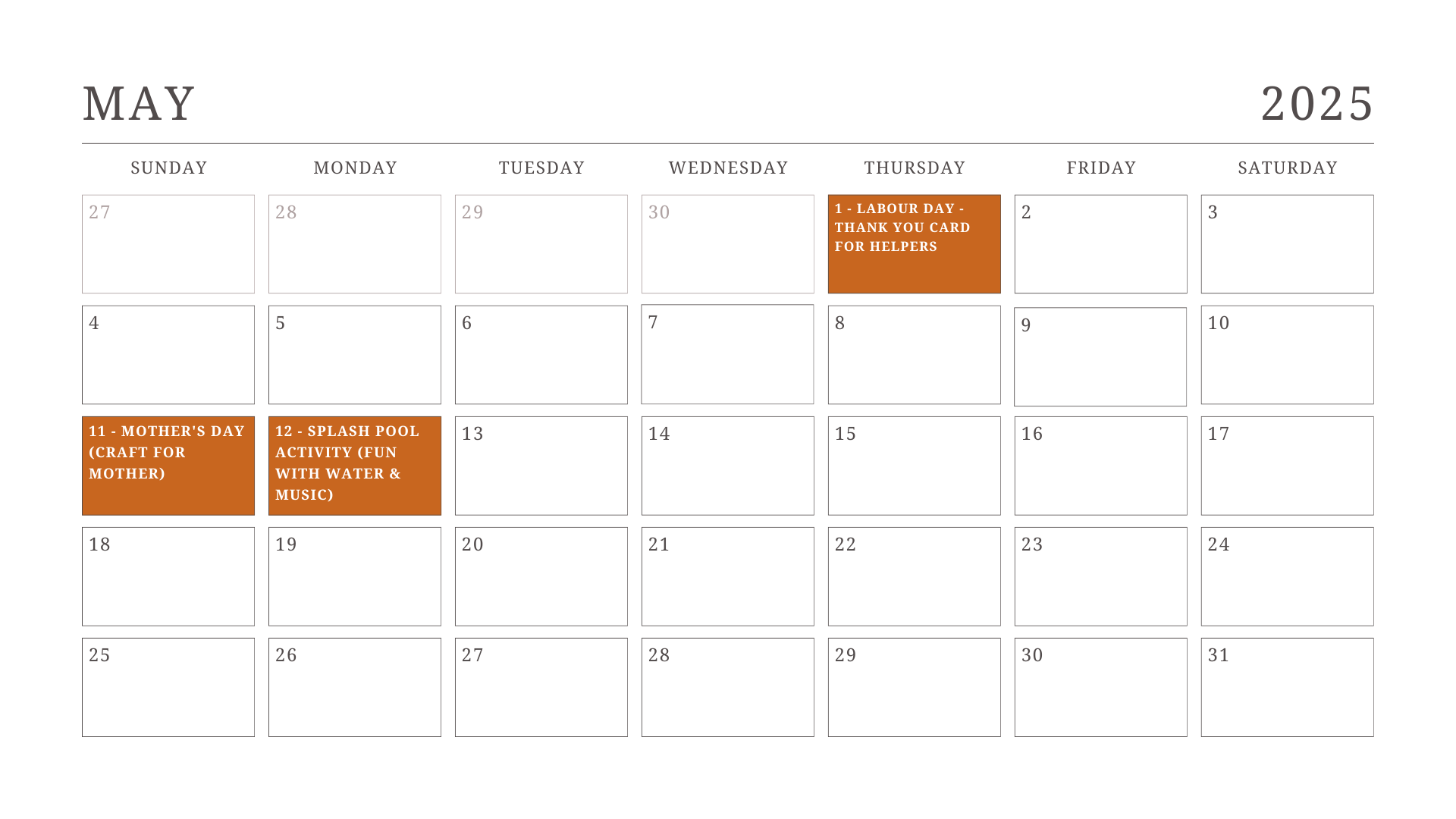 JKG Calendar