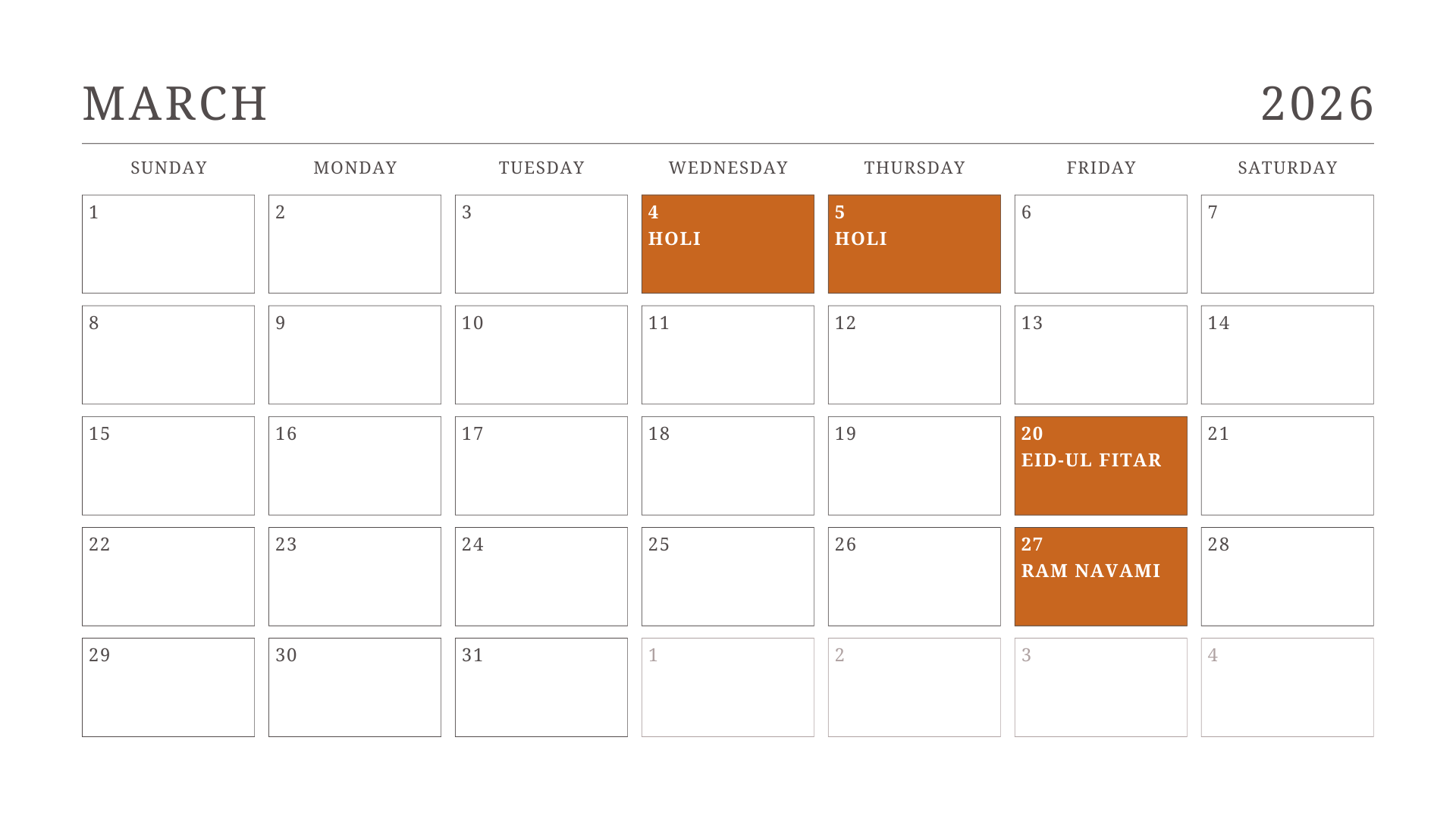 JKG Calendar