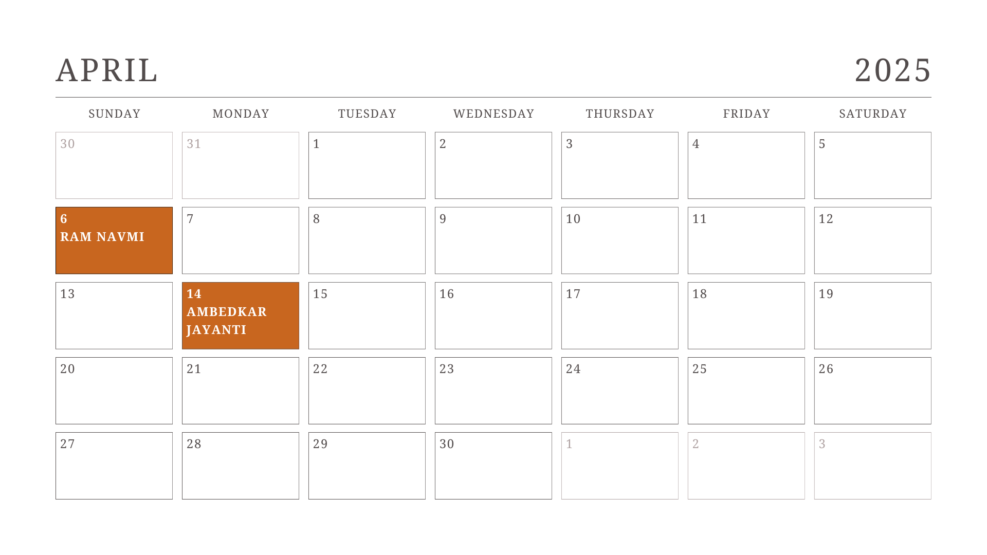 JKG Calendar