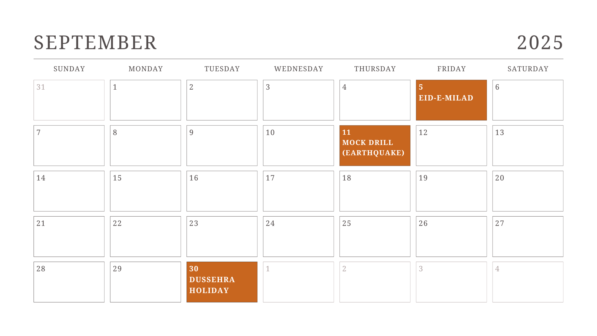 JKG Calendar