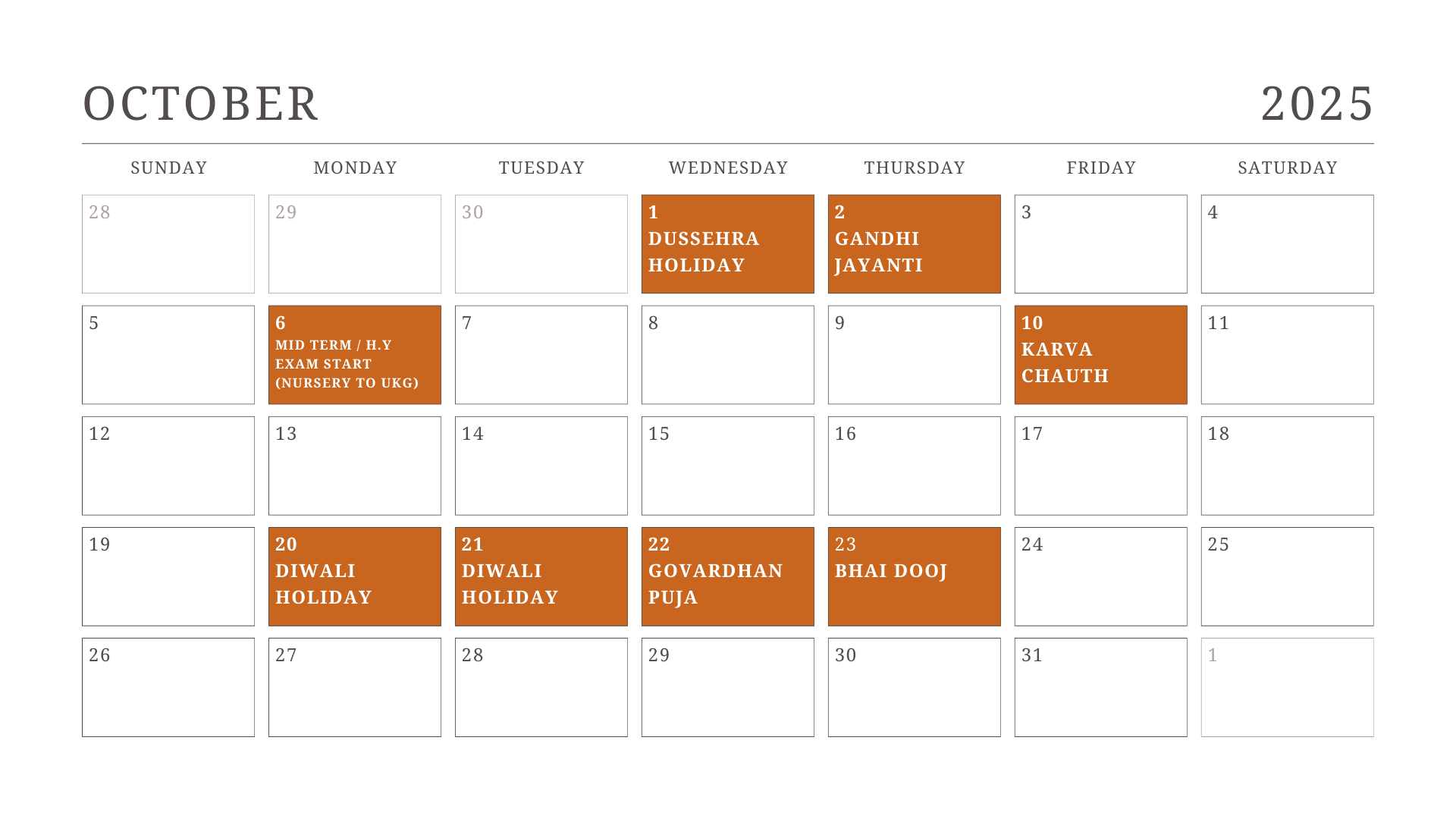 JKG Calendar
