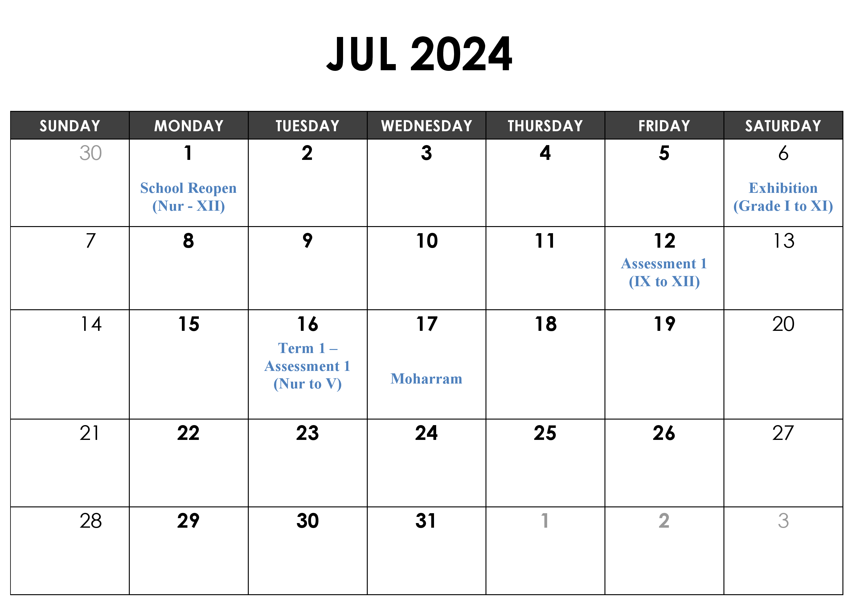 JKG Calendar