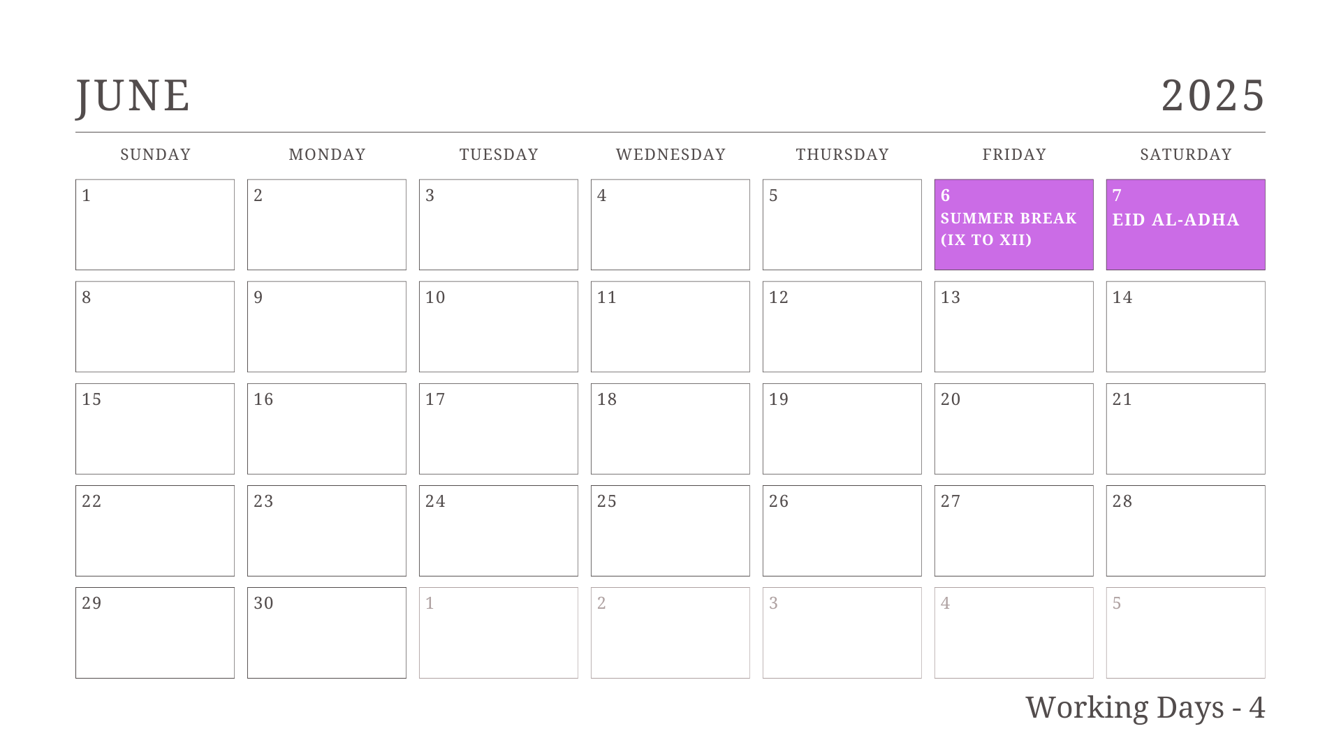 JKG Calendar
