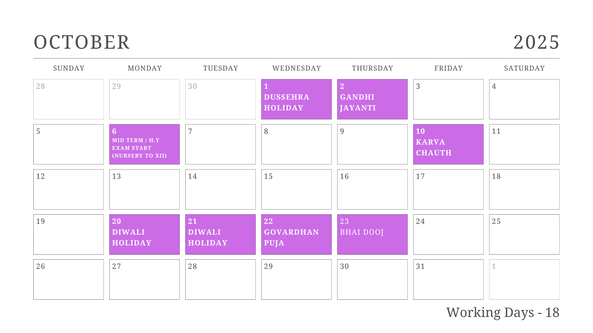 JKG Calendar