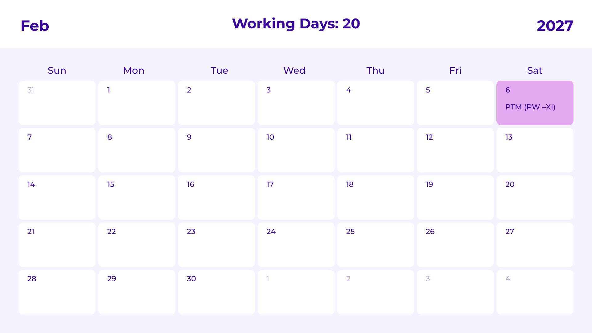 JKG Calendar