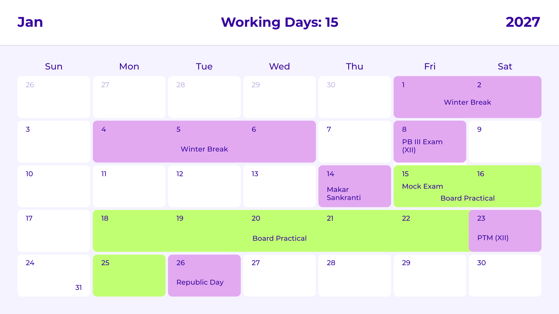 JKG Calendar
