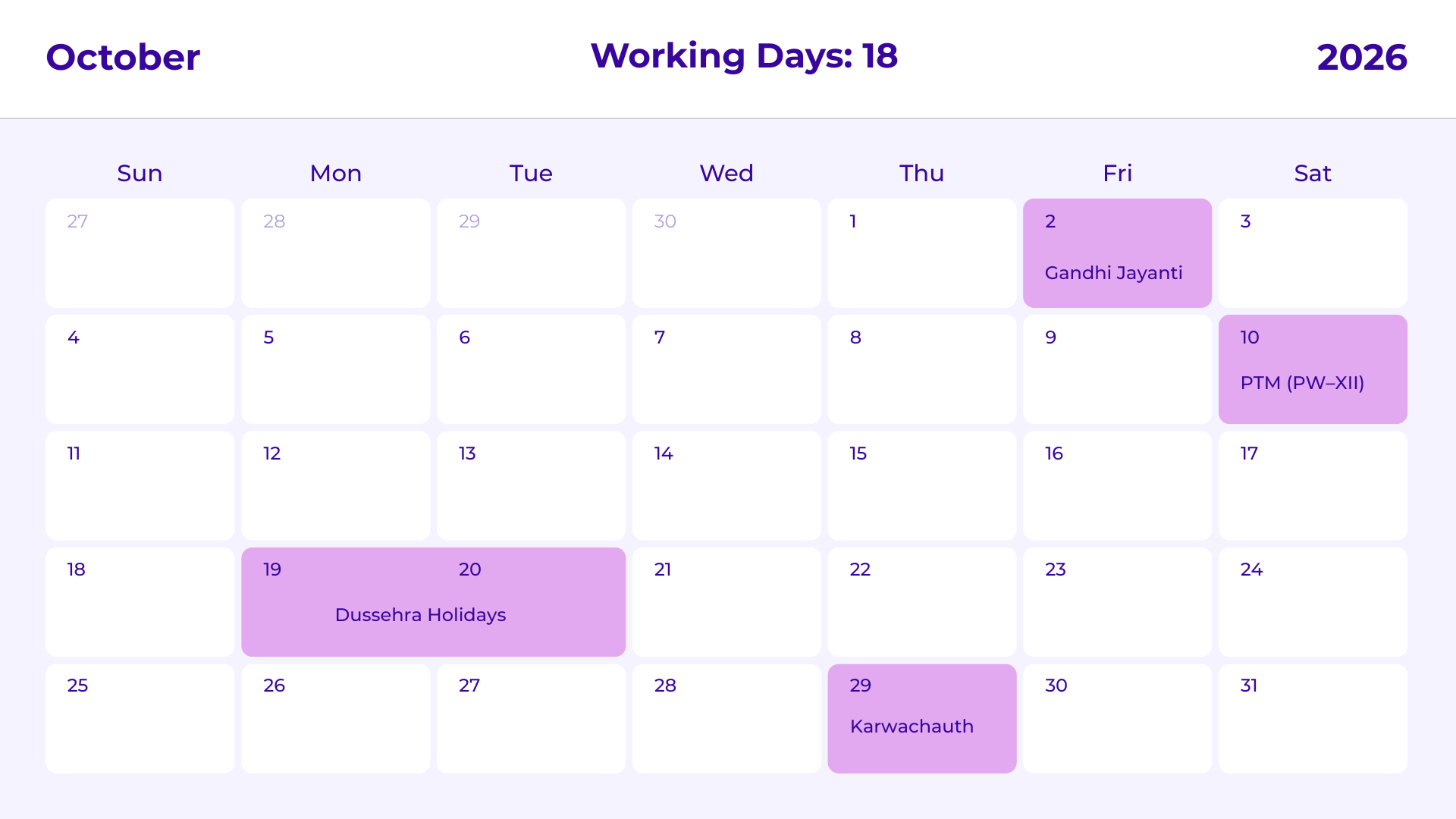 JKG Calendar